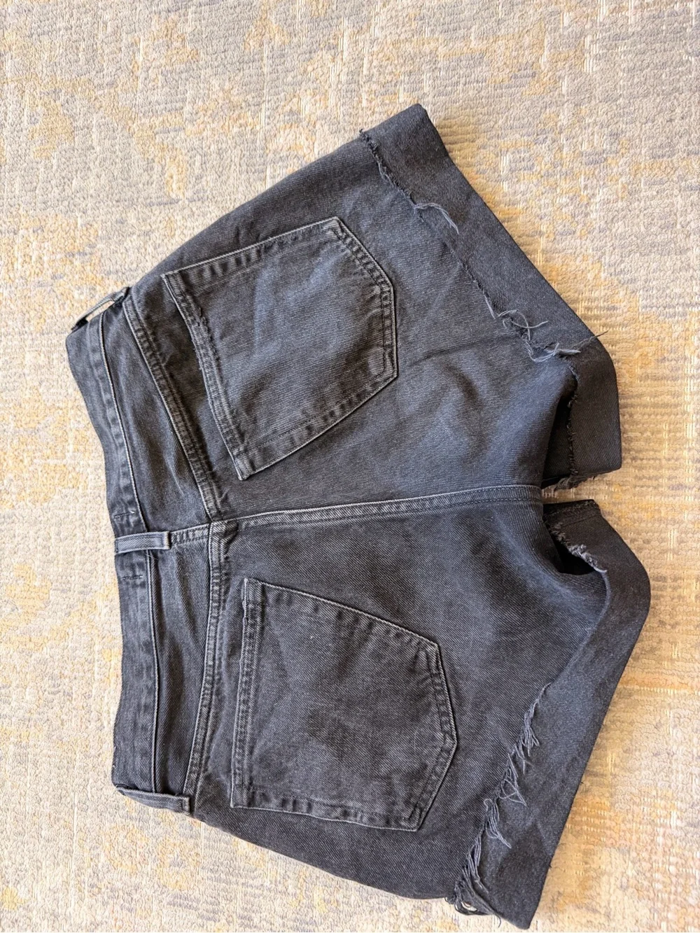 Agolde Black Relaxed Denim Shorts